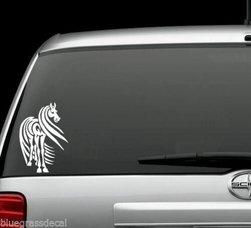 5.5"Wide x 7.8"Tall HORSE HAIR TRIBAL DESIGN WINDOW DECAL STICKER CAR TRUCK SUV Laptop Decal WALL