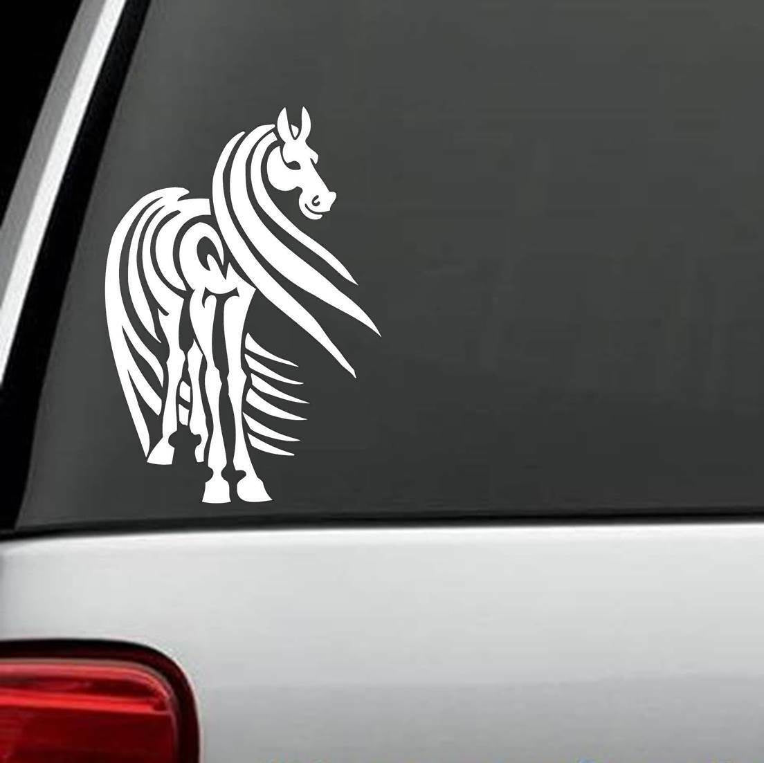 5.5"Wide x 7.8"Tall HORSE HAIR TRIBAL DESIGN WINDOW DECAL STICKER CAR TRUCK SUV Laptop Decal WALL