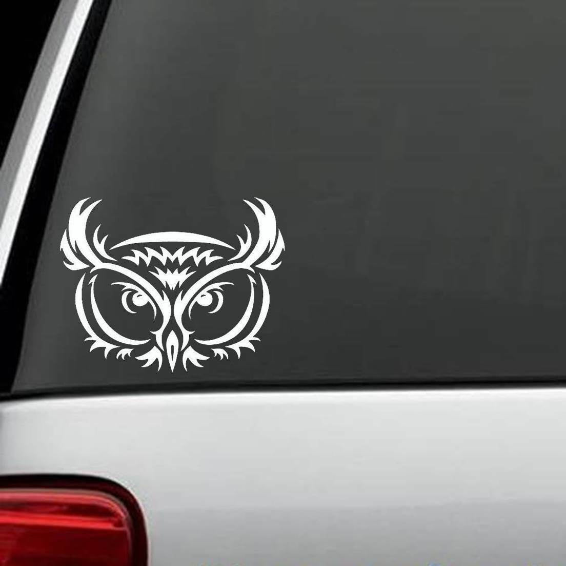 5" Wide x 4" Tall Tribal Owl Head Decal Sticker for Car Truck SUV Van Mirror Window Laptop Surface