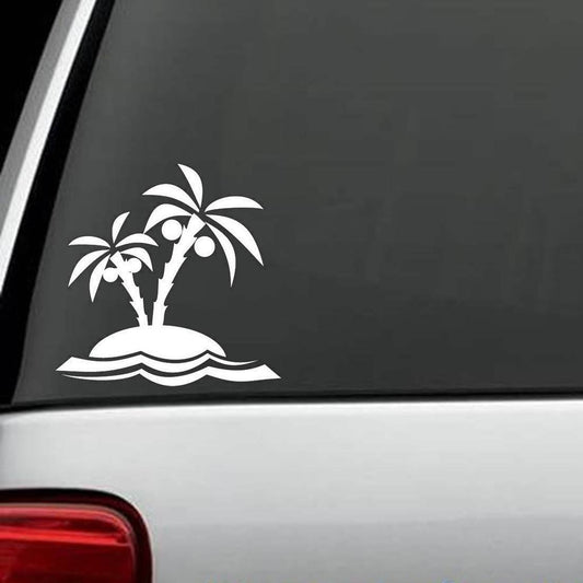 5.5" PALM TREES VACATION BEACH COCONUT OCEAN WINDOW DECAL STICKER CAR TRUCK SUV VAN