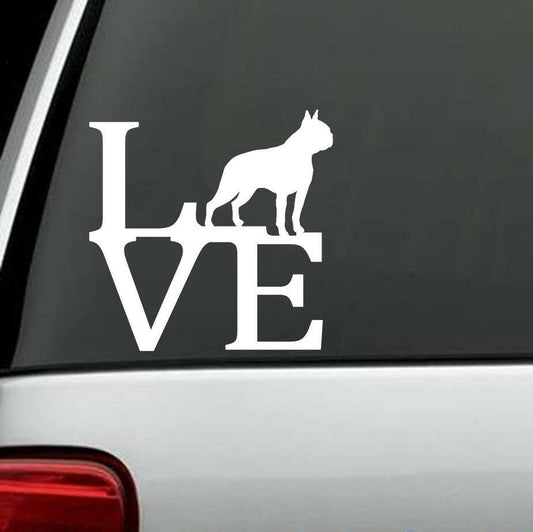 5" BOSTON TERRIER LOVE Decal Sticker for Car Truck SUV Van Laptop Wall
