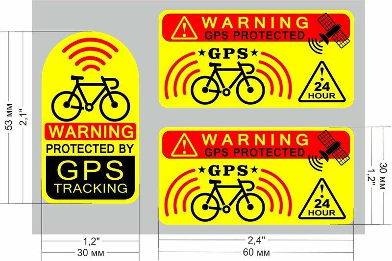 30mm*60mm 3PCs GPS Tracking Warning Stickers Sign Bicycle Bike Theft Prevention Security