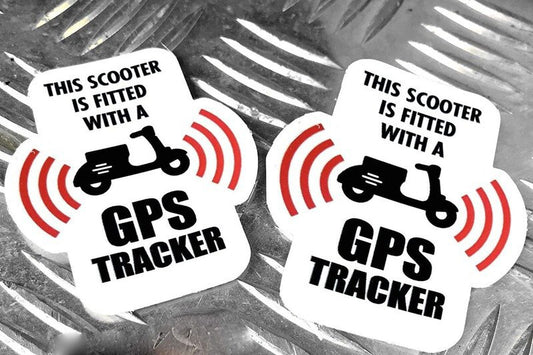 2.5"*2" 2PCs Scooter GPS Tracker Anti Theft Security Stickers, Vinyl Decals