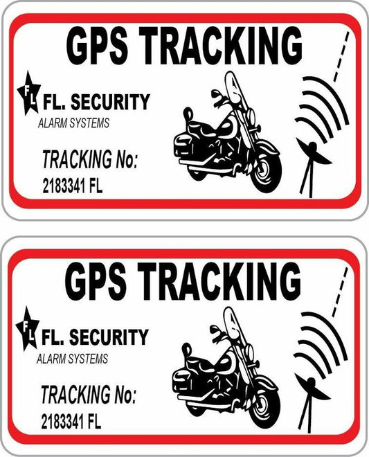 1.5"*2.25" 2PCs Motorcycle GPS Tracking Stickers, Vinyl Decals