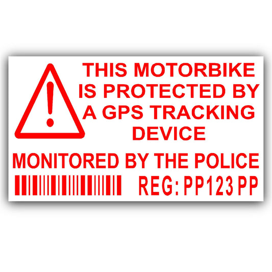 87mmx50mm 4X Motorbike Security Stickers-Alarm,GPS,Tracker Device -Motorcycle Bike Warning