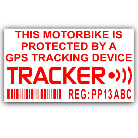 87mmx50mm 2X Motorbike Security Stickers-Alarm,GPS,Tracker Device -Motorcycle Bike Warning