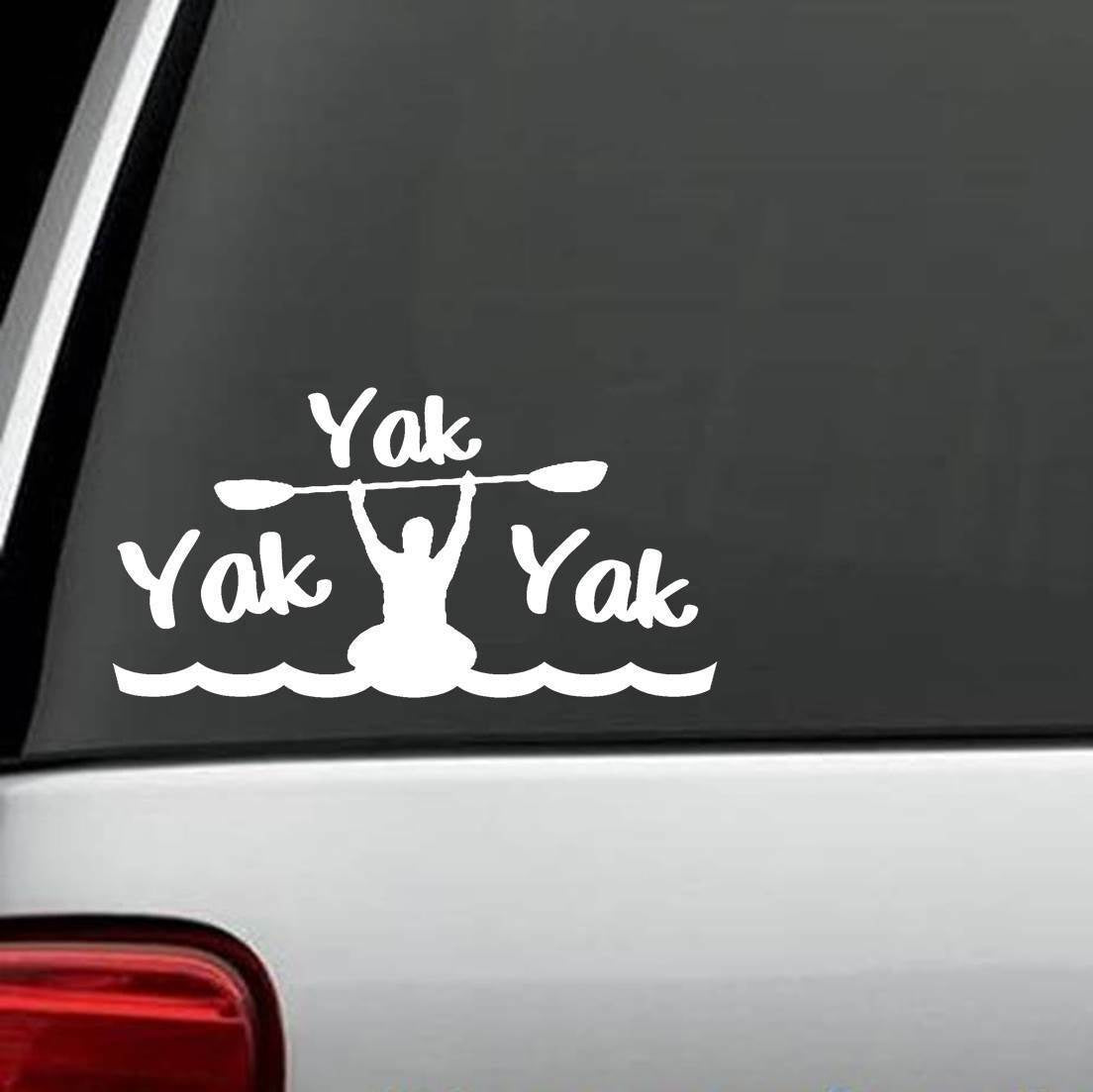 8.0" x 4.0" Yak Yak Yak Kayak Decal Sticker Paddle flotation anchor rack hoist lift