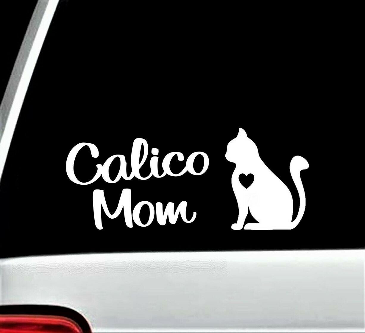 8.00" X 3.50" Calico Mom Decal Sticker for Car Window Cat Decal Cat Lady
