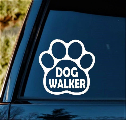 5" x 5" Dog Walker Paw Decal Sticker for Car Window Laptop Surface Wall Art