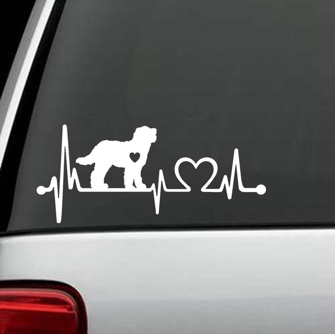 8.0 Inches x 3.50 Inches Labradoodle Heartbeat Lifeline Monitor Dog Decal Sticker Gift Accessories