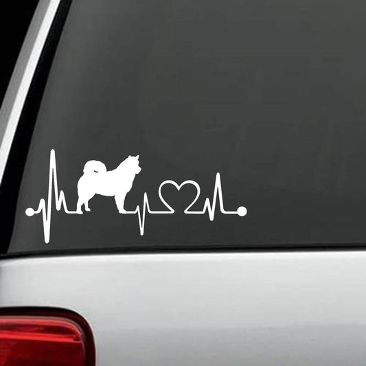 6" x 4" Alaskan Malamute Heartbeat Dog Decal Sticker Auto Window Art