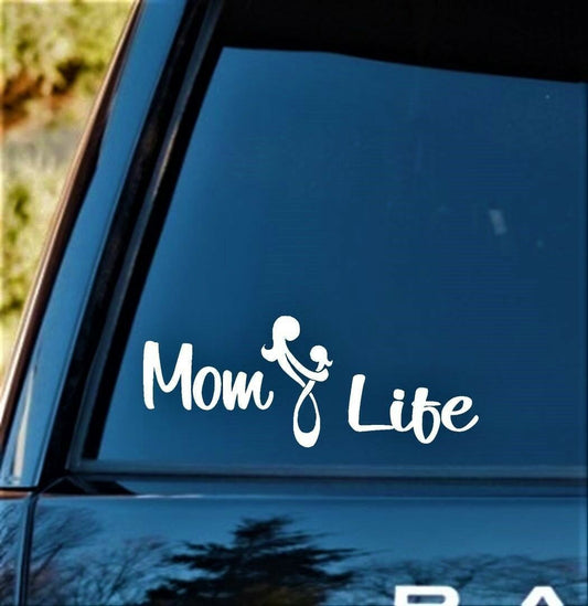 8.0" x 3.25" Mom Life Daughter Mother Decal Sticker Gift Car SUV Van Laptop Surface
