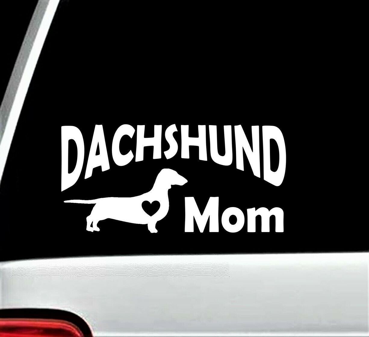 8.00" X 3.75" Dachshund Mom Decal Sticker for Car Window Wiener Doxie Pet Gift for Mom
