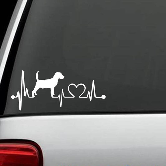 7" x 3.25" Beagle Heartbeat Lifeline Monitor Decal Sticker Car Truck SUV Van Laptop