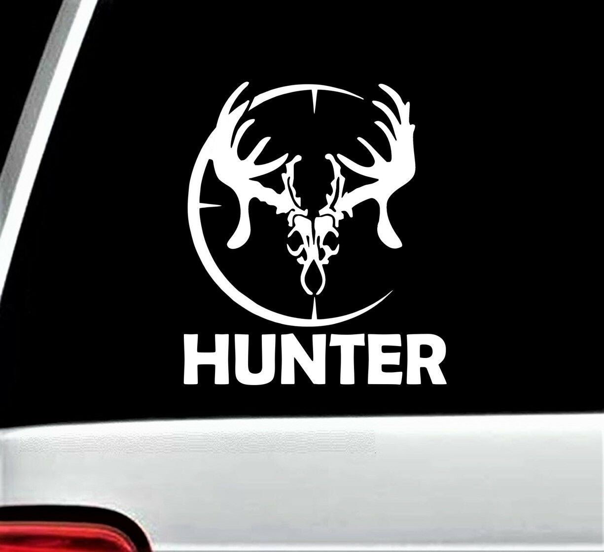 6.0" x 5.25" Hunter Rack Antlers Decal Sticker for Car Window Deer Hunting