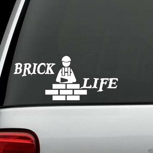 7" x 3" Brick Life Decal Sticker for Car Truck SUV Van Bricklayer
