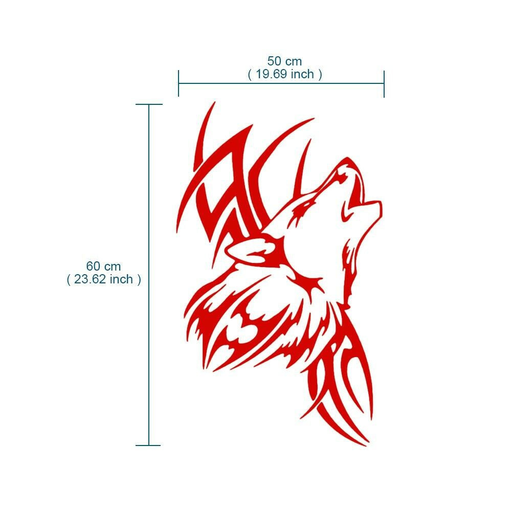 60x50cm Car Auto Truck Hood Roof Wolf Logo Decal Body Vinyl Graphics Emblem Sticker DIY