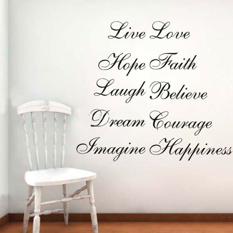Hot 45*58cm Wall Stair Riser Stickers Ten Inspiration Words Quotes Decals Home Vinyl Decors