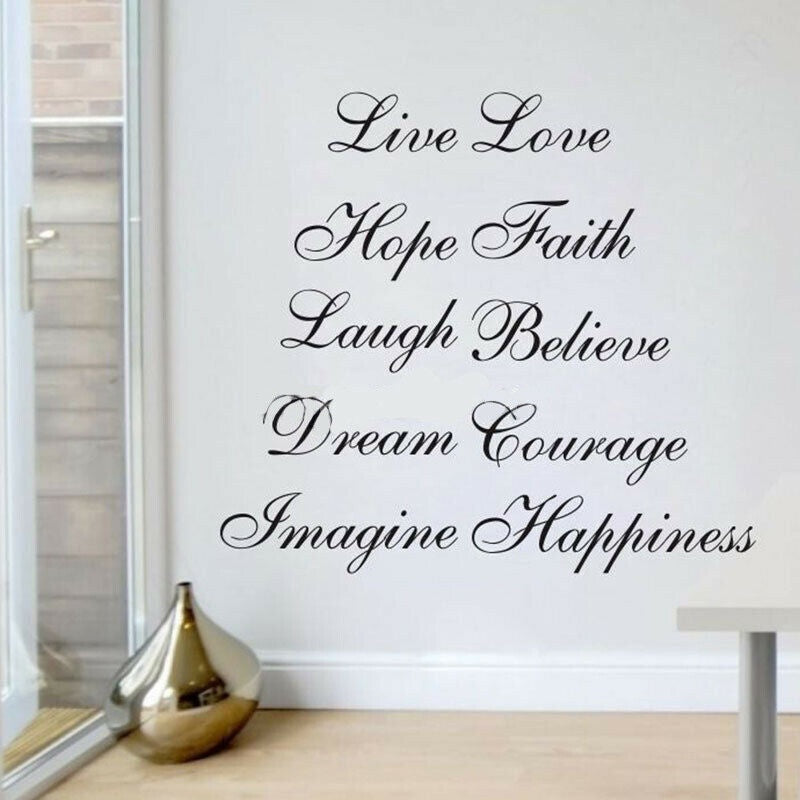 Hot 45*58cm Wall Stair Riser Stickers Ten Inspiration Words Quotes Decals Home Vinyl Decors