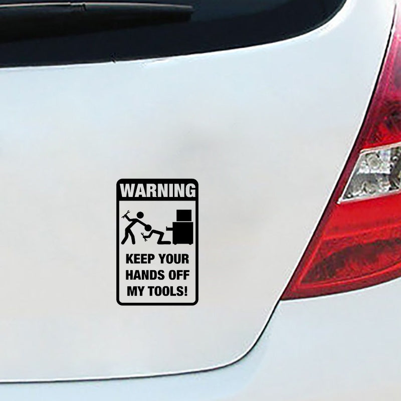 Toolbox Warning Car Body Sticker Funny Car Decal Decoration 12*18CM