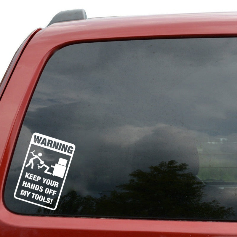 Toolbox Warning Car Body Sticker Funny Car Decal Decoration 12*18CM