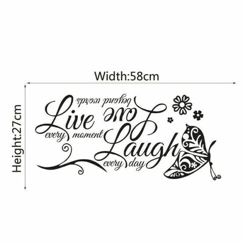 Hot Love Quotes Butterfly Wall Art Stickers Living Room Decal Home Decor Live Laugh