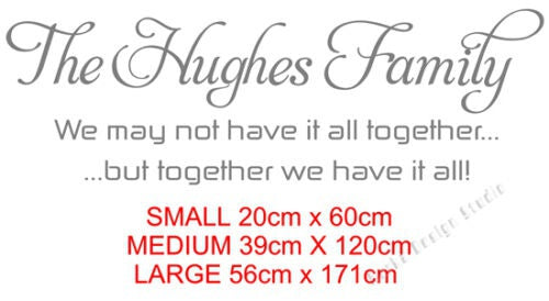 Hot Wall Quotes THE HUGHES FAMILY WALL STICKERS Personalised Wall Stickers S43