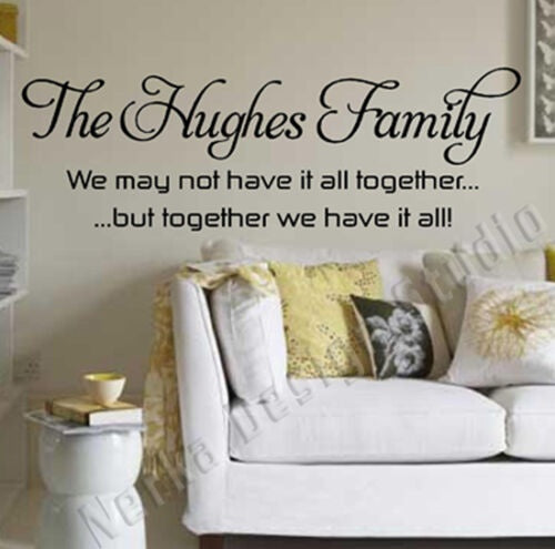 Hot Wall Quotes THE HUGHES FAMILY WALL STICKERS Personalised Wall Stickers S43
