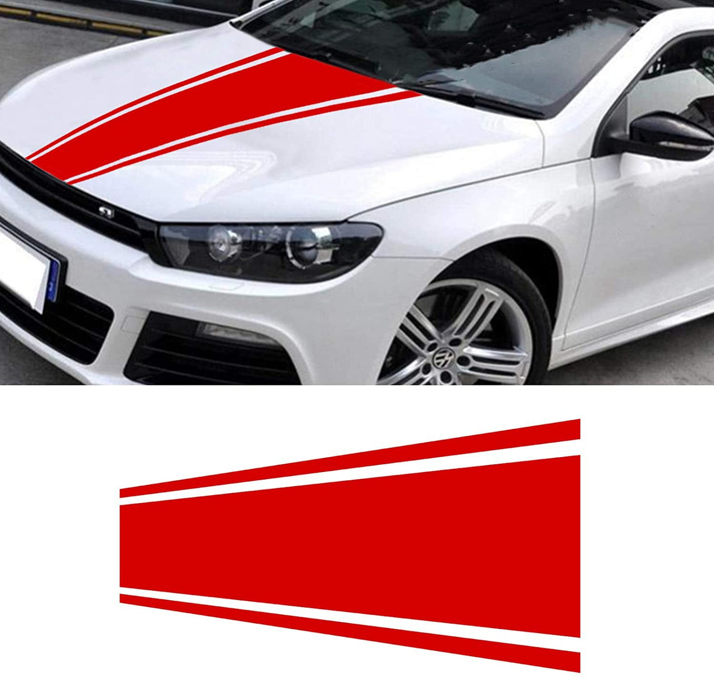 Car Hood Decal Sticker Universal Hood Racing Body Side Vinyl Modified Stripe Exterior Decal Decoration Red