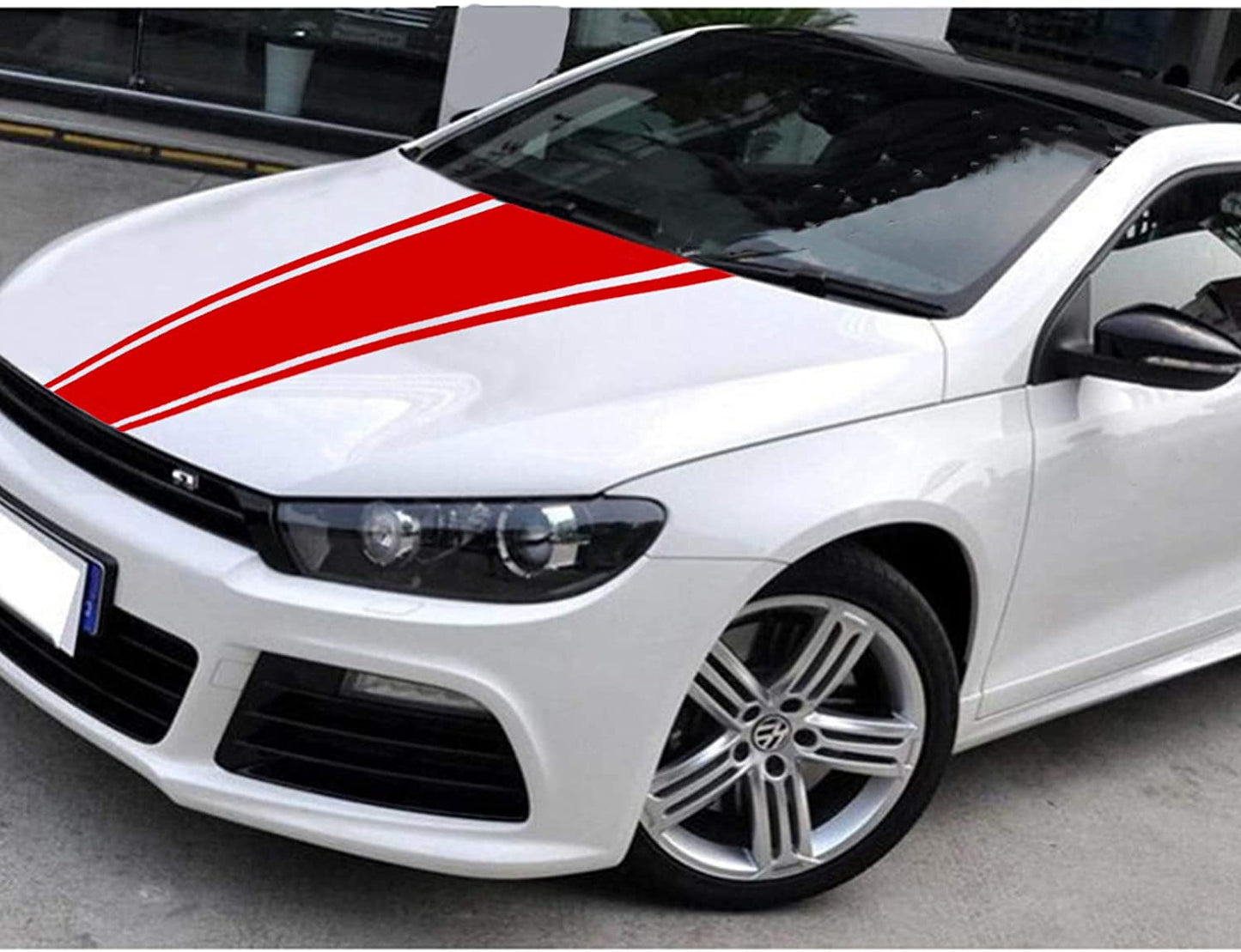 Car Hood Decal Sticker Universal Hood Racing Body Side Vinyl Modified Stripe Exterior Decal Decoration Red