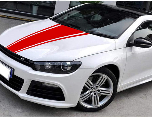 Car Hood Decal Sticker Universal Hood Racing Body Side Vinyl Modified Stripe Exterior Decal Decoration Red
