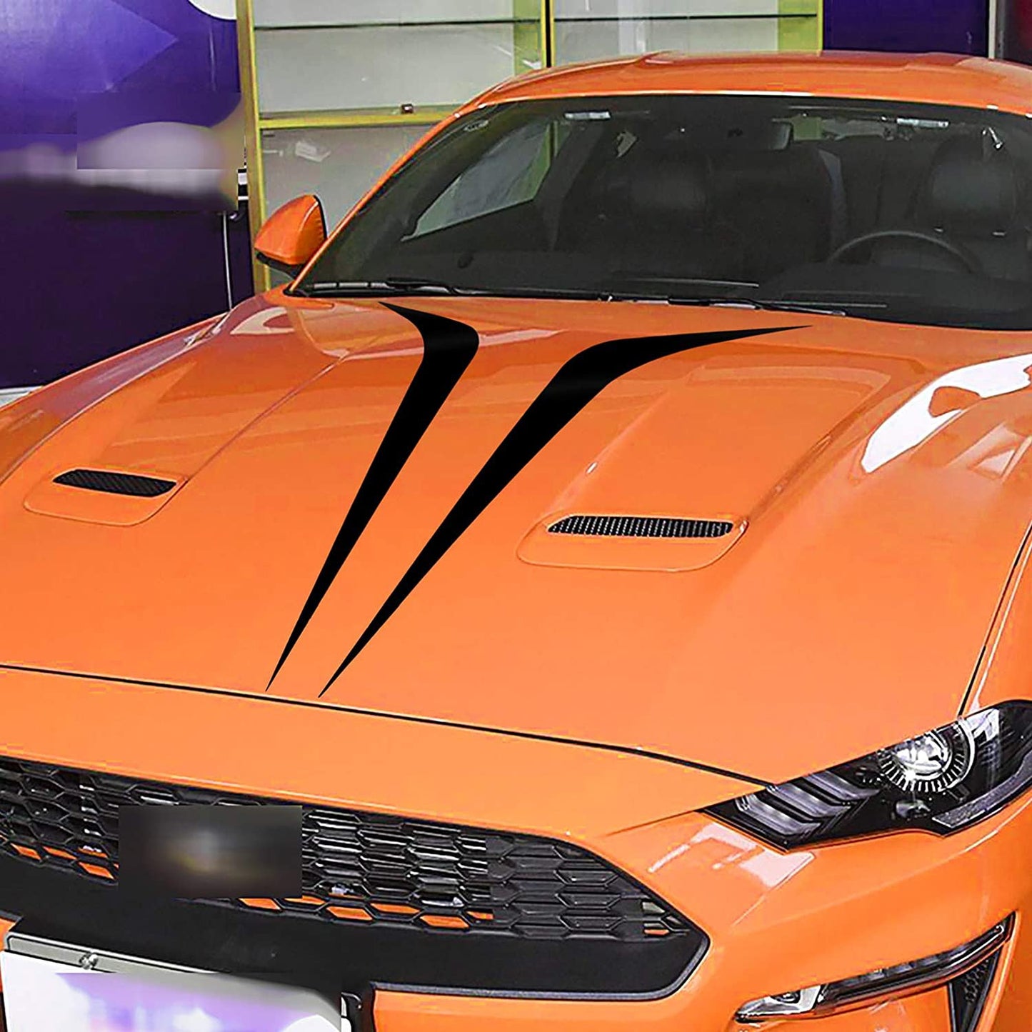Car Hood Decal Sticker Universal Hood Racing Body Side Vinyl Modified Stripe Exterior Decoration Decal Black