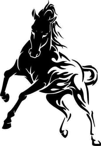 Wild Horse Flames Horses Wall Car Truck Window Vinyl Sticker Decal 4.1" x 6"