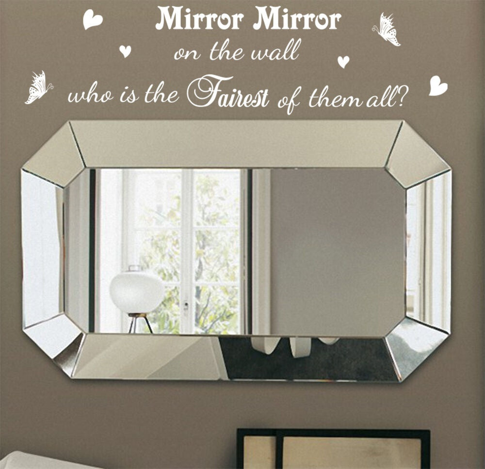 Hot Wall Sticker Quotes Mirror Mirror on Wall Vinyl Sticker Wall Decal HIGH QUALITY