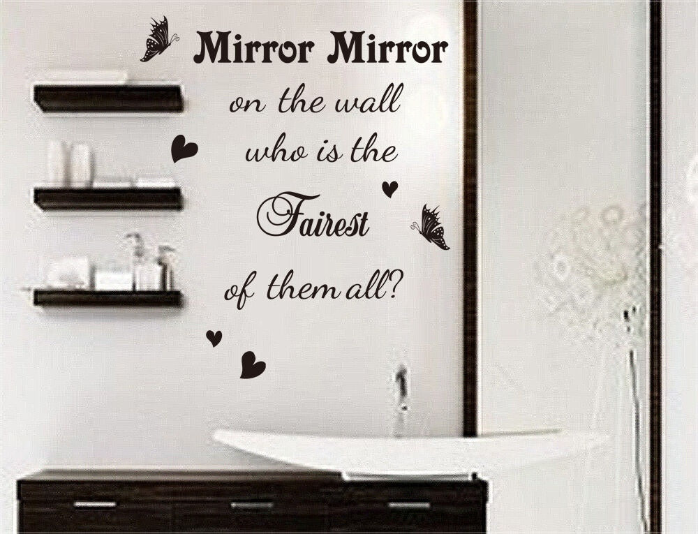 Hot Wall Sticker Quotes Mirror Mirror on Wall Vinyl Sticker Wall Decal HIGH QUALITY