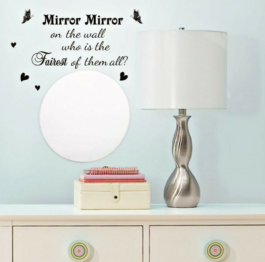 Hot Wall Sticker Quotes Mirror Mirror on Wall Vinyl Sticker Wall Decal HIGH QUALITY