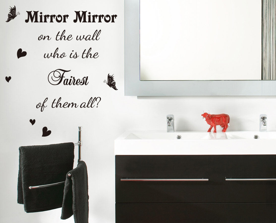Hot Wall Sticker Quotes Mirror Mirror on Wall Vinyl Sticker Wall Decal HIGH QUALITY