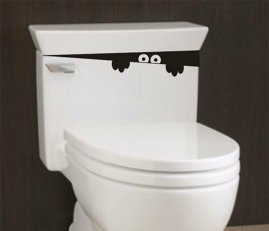 Hot 42x4cm Wall Decal Stickers Quotes Funny Joke Novelty Toilet Peeping Monster Picture