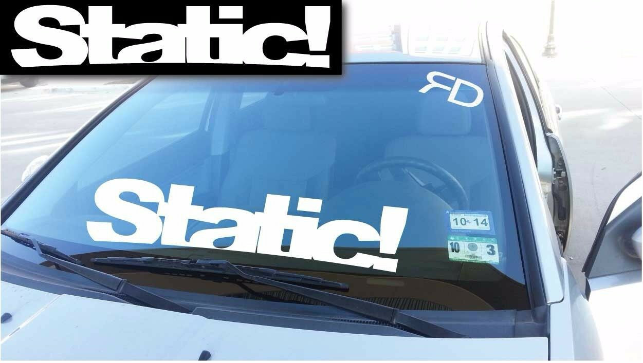 Static! Windshield Banner Decal Sticker 6x28"