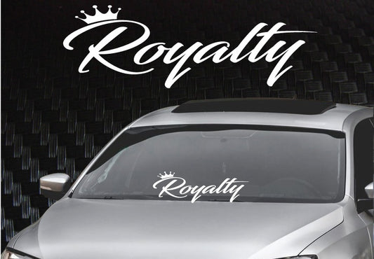 Royalty Windshield Banner Decal Sticker 8x24" JDM