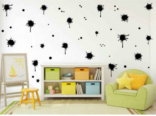 Hot A4 Paint Splatter Bedroom Kitchen Wall Vinyl Decals Stickers Home Decor Art Room