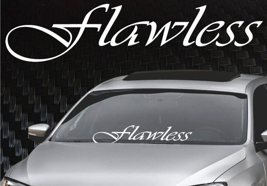 Flawless Windshield Banner 8"x33", JDM Car Decal Sticker