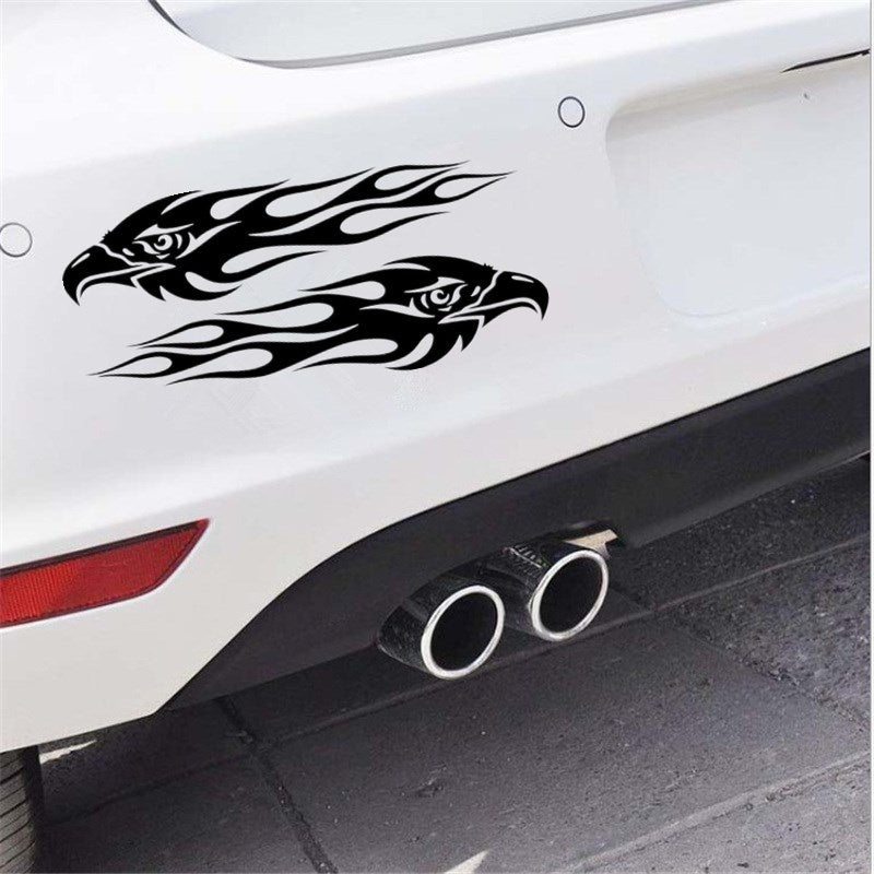 20cm*4.7cm Pair Eagle Flames Car Sticker Personalized Motorcycle Waterproof Stickers Car Styling Accessories
