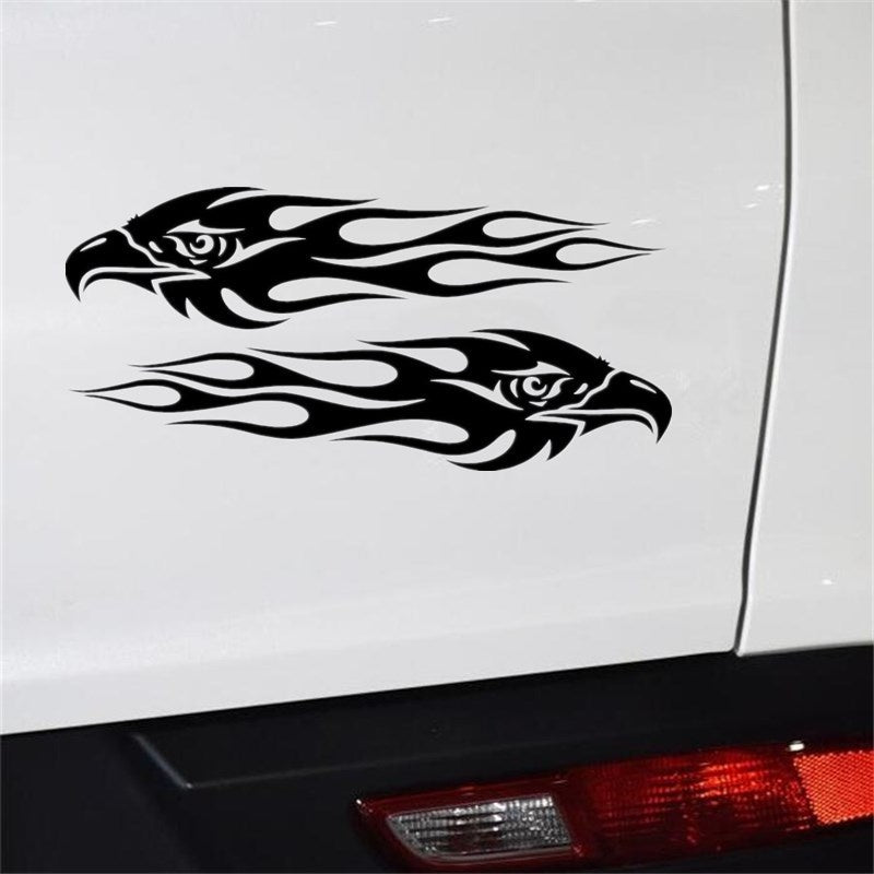 20cm*4.7cm Pair Eagle Flames Car Sticker Personalized Motorcycle Waterproof Stickers Car Styling Accessories