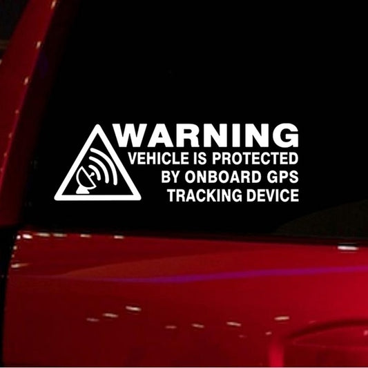 WARNING GPS TRACKING ON BOARD Tracker Security Car Bike Window Stickers 6 inches Wide