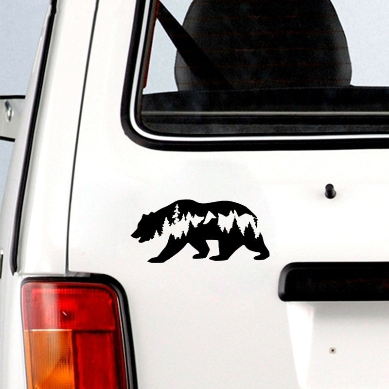 16cm*8cm Animal Bear Car Sticker Camping Hobby Decal Vinyl Car Window Sticker