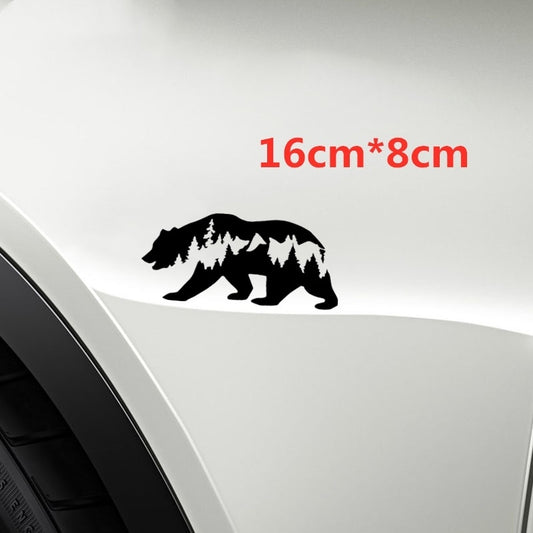 16cm*8cm Animal Bear Car Sticker Camping Hobby Decal Vinyl Car Window Sticker