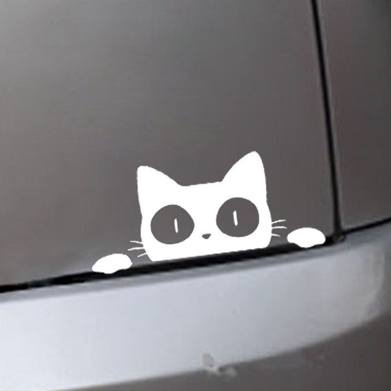 14CM*6.2CM Surprise Cat Peeking Car Sticker Vinyl Decal 6 Colors