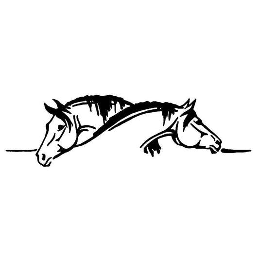 Creative Two Horses Graphical Car Sticker and Decal Funny Animal Car Styling Black/Silver (Size:26*7.5cm)