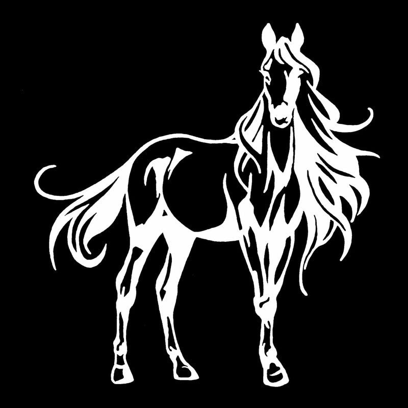 19.1*20cm Vinyl Car Styling Horse Stylish Bumper Decal Personalized Art Car Stickers 6 Colors